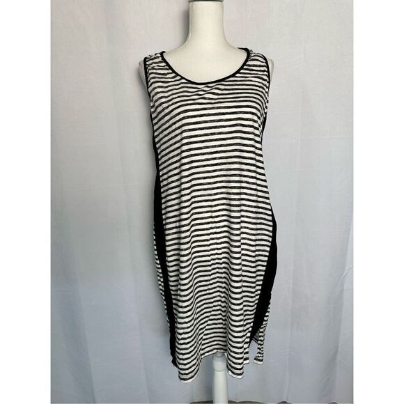 Neon Buddha Black and White Striped Mini Dress - Picture 1 of 9